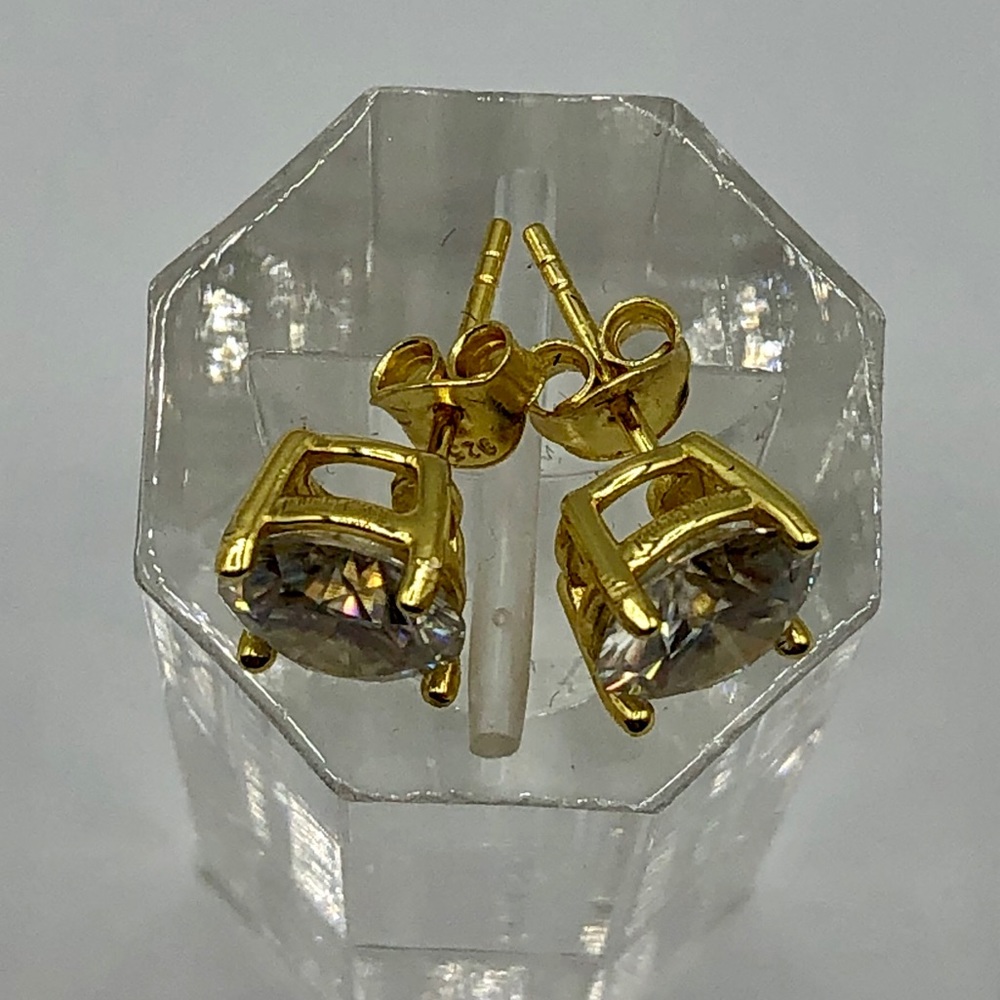 4 tcw D, VVS1 Moissanite Stud Earrings - Picture 12 of 16